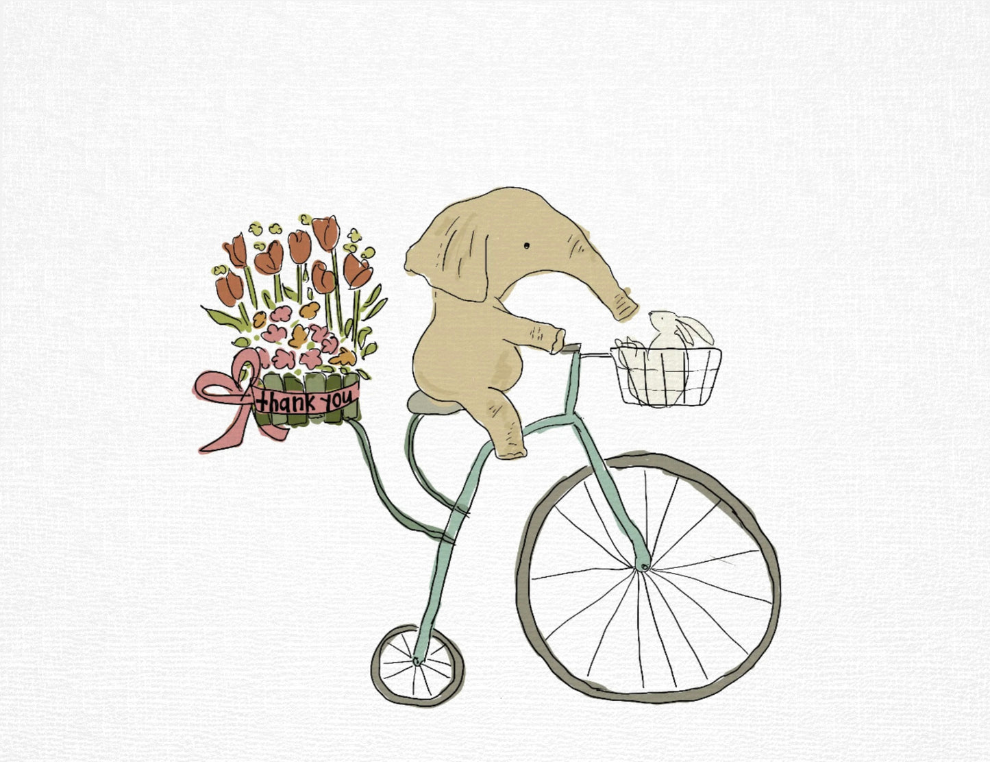 elephant thank you, set of 5