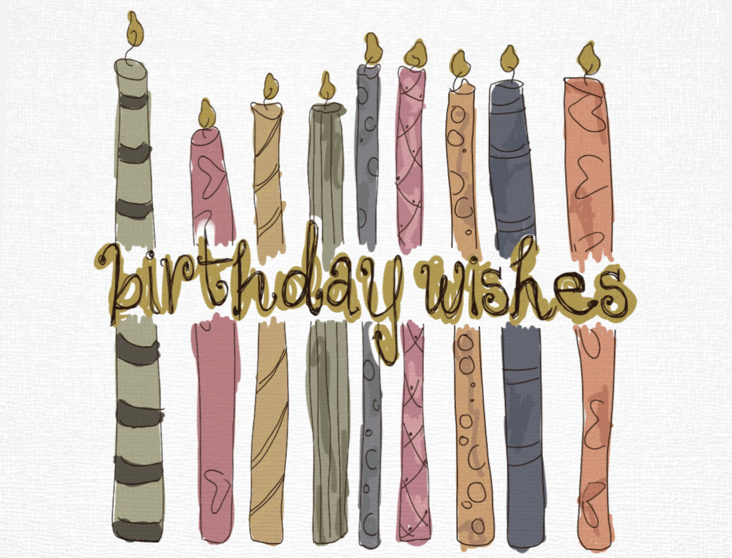 candles birthday, set of 5