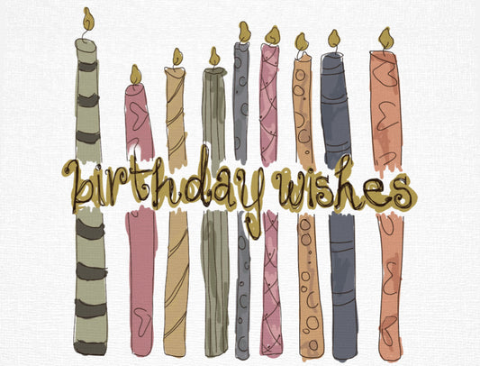 candles birthday, set of 5