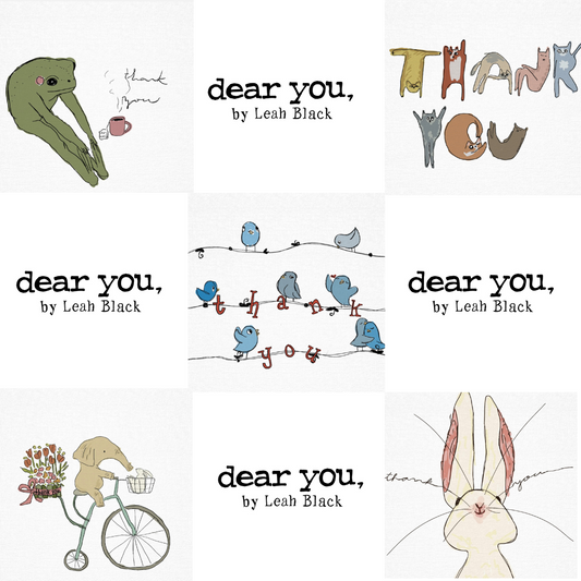 critter chorus thank you, variety set of 5